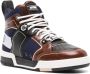 Moschino panelled leather hi-top sneakers Brown - Thumbnail 2