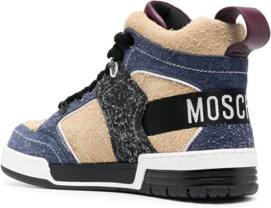 Moschino panelled suede hi-top sneakers Blue
