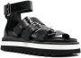 Moschino platform buckle-up sandals Black - Thumbnail 2