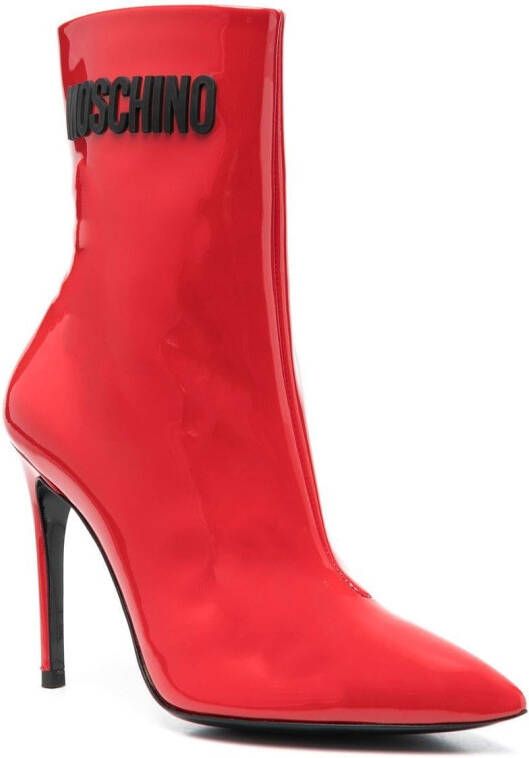 Moschino pointed toe 110mm boots Red