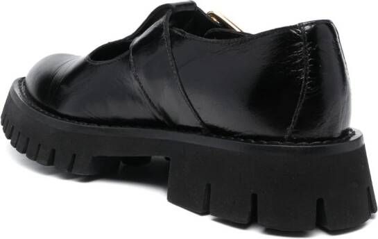 Moschino pointed-toe leather loafers Black