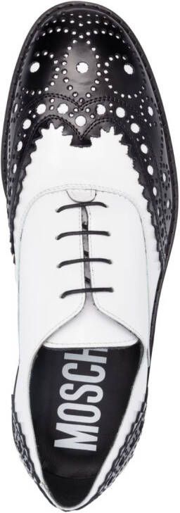 Moschino punched-holes leather brogues White
