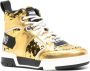 Moschino sequin-embellished high-top sneakers Gold - Thumbnail 2