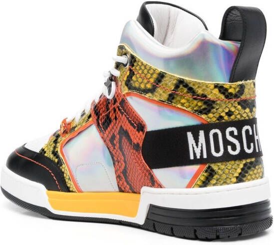 Moschino snakeskin high-top sneakers White