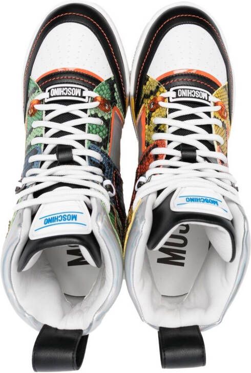 Moschino snakeskin high-top sneakers White