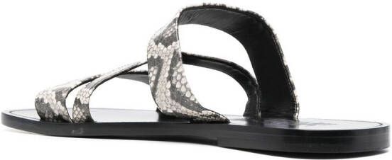 Moschino snakeskin-print logo sandals Grey