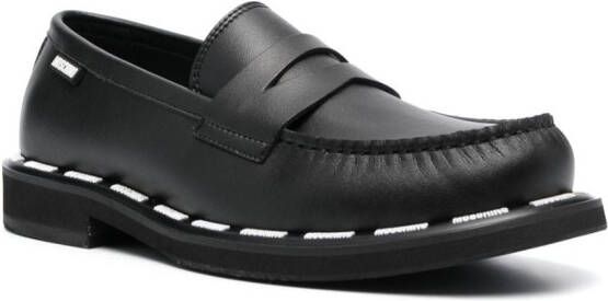 Moschino stitch-detailed slip-on loafers Black