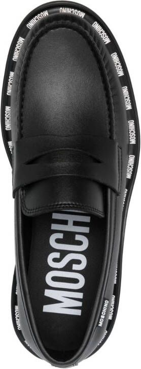 Moschino stitch-detailed slip-on loafers Black