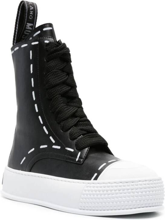 Moschino stitching-print high-top sneakers Black