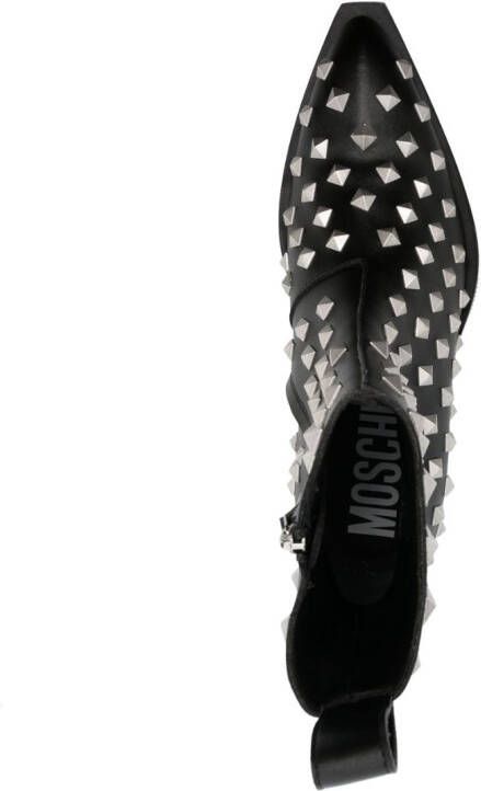 Moschino stud-embellished leather boots Black