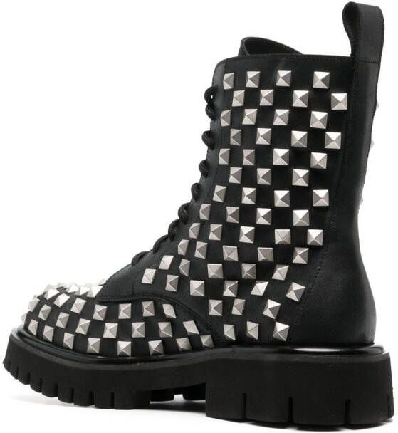 Moschino stud-embellished leather boots Black