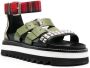 Moschino stud-embellished leather sandals Green - Thumbnail 2