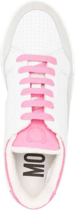 Moschino Teddy Bear-motif leather sneakers White