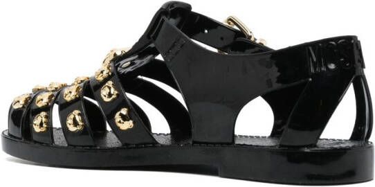 Moschino Teddy-stud caged sandals Black