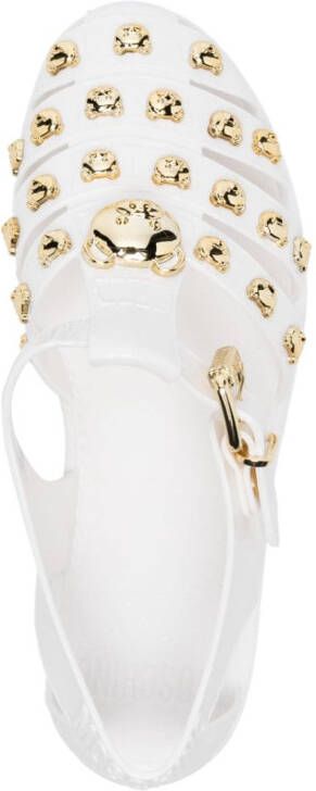 Moschino Teddy-stud caged sandals White