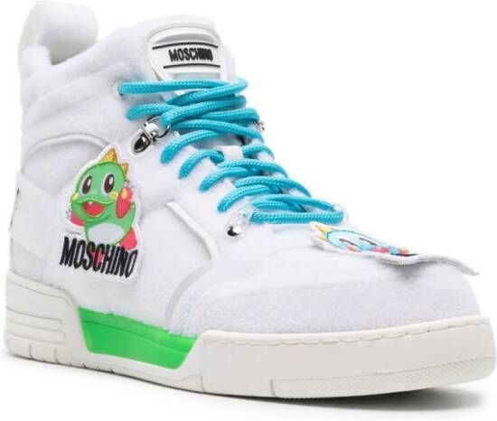 Moschino touch-appliqué high-top sneakers White