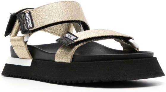 Moschino touch-strap flat sandals Neutrals