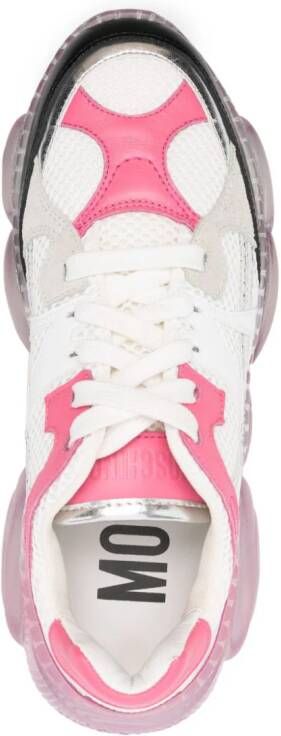 Moschino transparent-sole mesh sneakers White