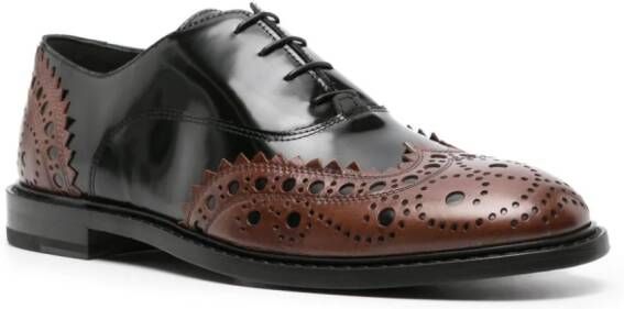 Moschino two-tone leather Derby shoes Black
