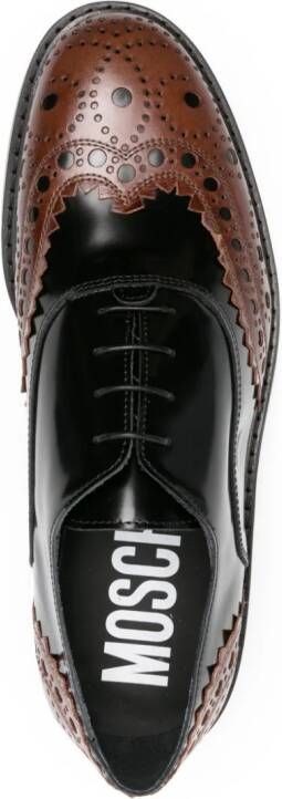 Moschino two-tone leather Derby shoes Black