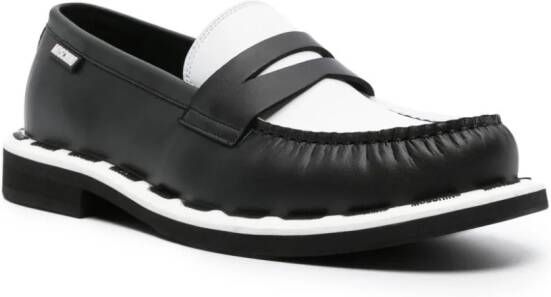 Moschino two-tone leather penny loafers Black
