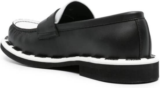 Moschino two-tone leather penny loafers Black