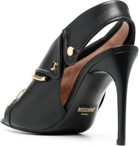 Moschino zip-detail stiletto sandals Black