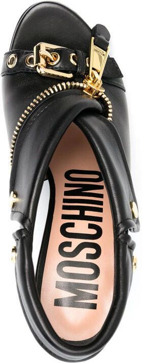 Moschino zip-detail stiletto sandals Black