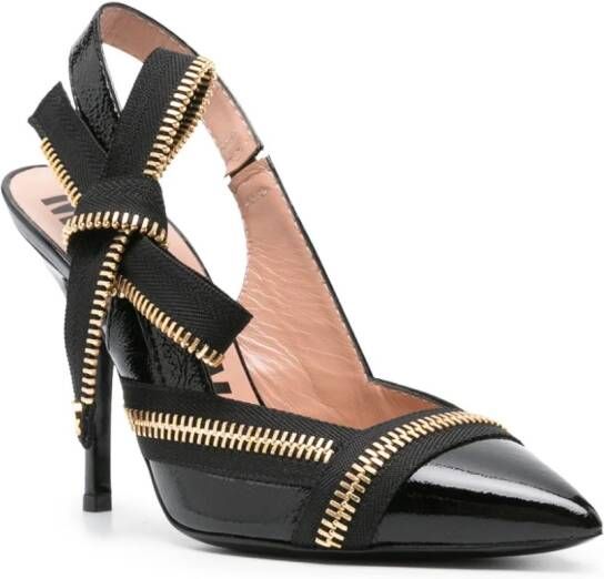 Moschino zip-detailing leather pumps Black