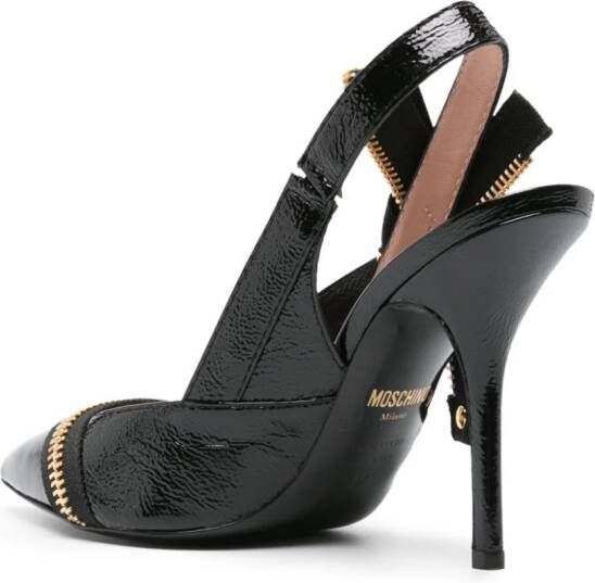 Moschino zip-detailing leather pumps Black