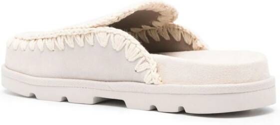 Mou almond suede slippers Grey