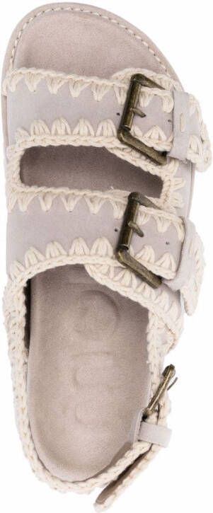 Mou Bio crochet-stitch sandals Neutrals