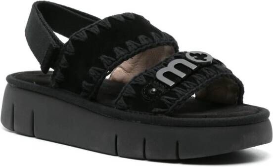 Mou Bounce suede flatform sandals Black