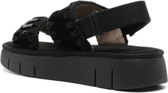 Mou Bounce suede flatform sandals Black