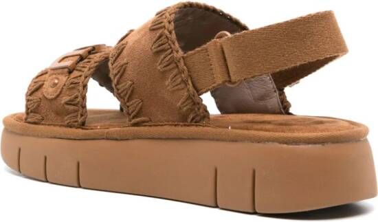 Mou Bounce suede flatform sandals Brown