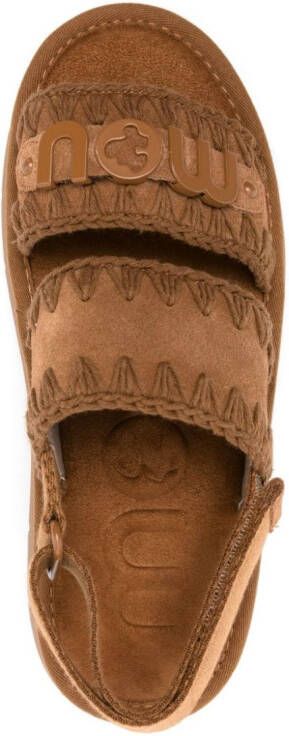 Mou Bounce suede flatform sandals Brown
