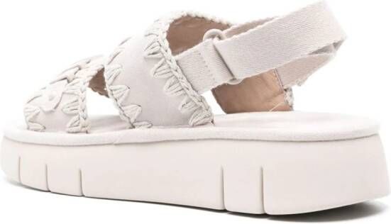 Mou Bounce suede flatform sandals White