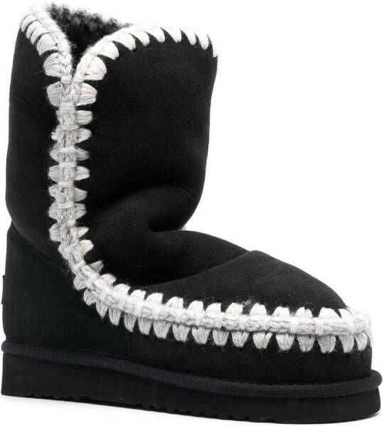 Mou chunky sheepskin boots Black