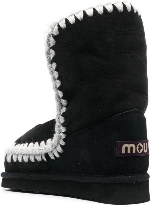 Mou chunky sheepskin boots Black