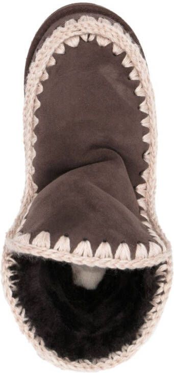 Mou chunky slip-on leather boots Brown