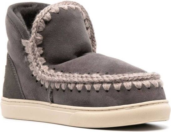 Mou crochet stitch-trim sneaker boots Grey