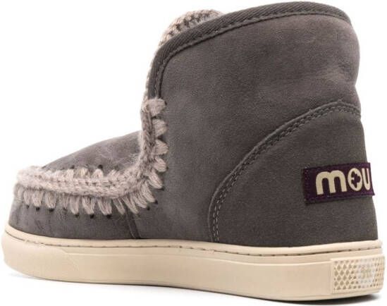 Mou crochet stitch-trim sneaker boots Grey