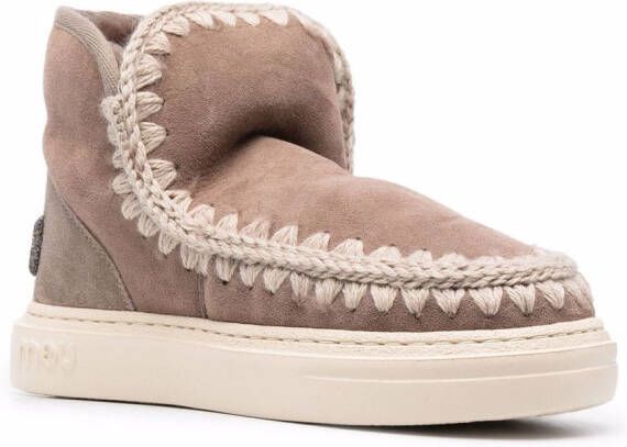 Mou crochet stitch-trim sneaker boots Grey