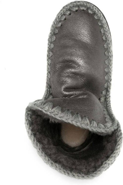 Mou Eskimo 18 metallic-finish ankle boots Grey