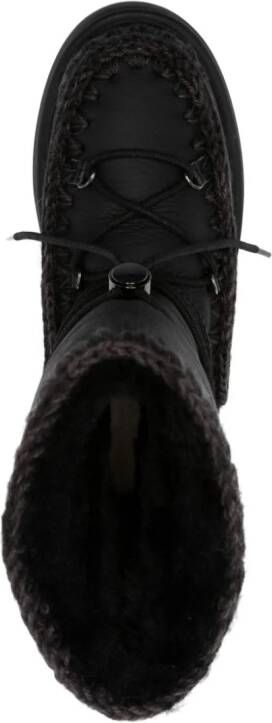 Mou Eskimo 23 crochet-trim leather boots Black