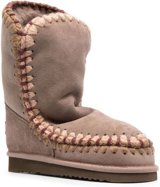 Mou Eskimo 24 contrast-stitch boots Neutrals