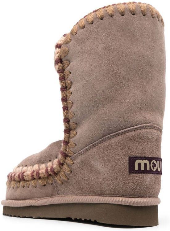 Mou Eskimo 24 contrast-stitch boots Neutrals