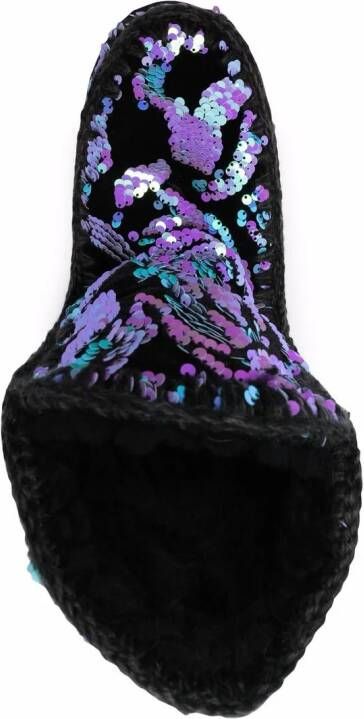 Mou Eskimo 24 sequin-embellished ankle boots Black