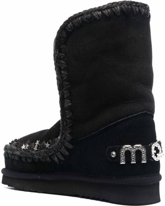 Mou Eskimo 24 star embellished boots Black