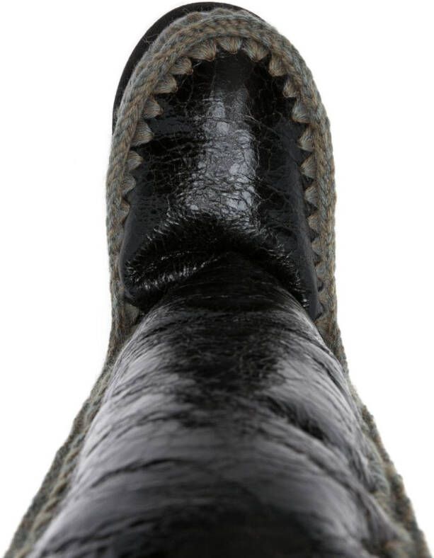 Mou Eskimo leather flat boots Black